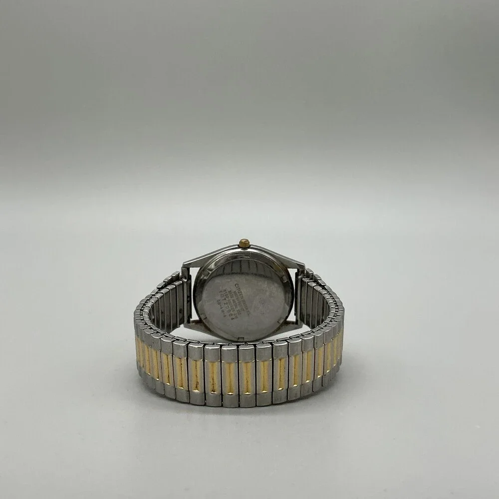 Vintage Citizen 6100 Mens Watch 36mm Day-Date Two Tone Expansion New Battery